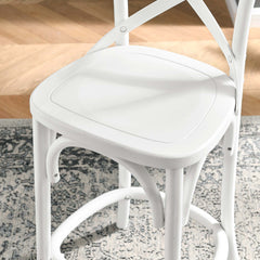 Gear White Counter Stool - 19x17.5x39.5" - Ornate Home