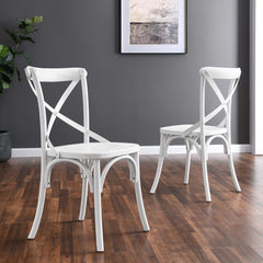 Gear White Dining Side Chair - 21x19.5" - Ornate Home