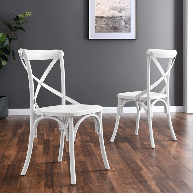 Gear White Dining Side Chair - 21x19.5" - Ornate Home