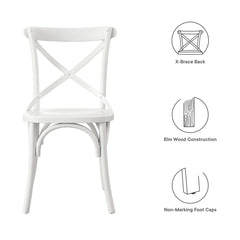 Gear White Dining Side Chair - 21x19.5" - Ornate Home