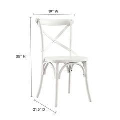Gear White Dining Side Chair - 21x19.5" - Ornate Home