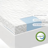 Gel Memory Foam White Queen 2.5" Mattress Topper - Ornate Home