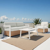 Gelo White & Brown Sofa