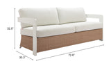 Gelo White & Brown Sofa - Ornate Home