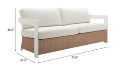 Gelo White & Brown Sofa - Ornate Home