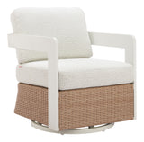 Gelo White & Brown Swivel Chair - Ornate Home