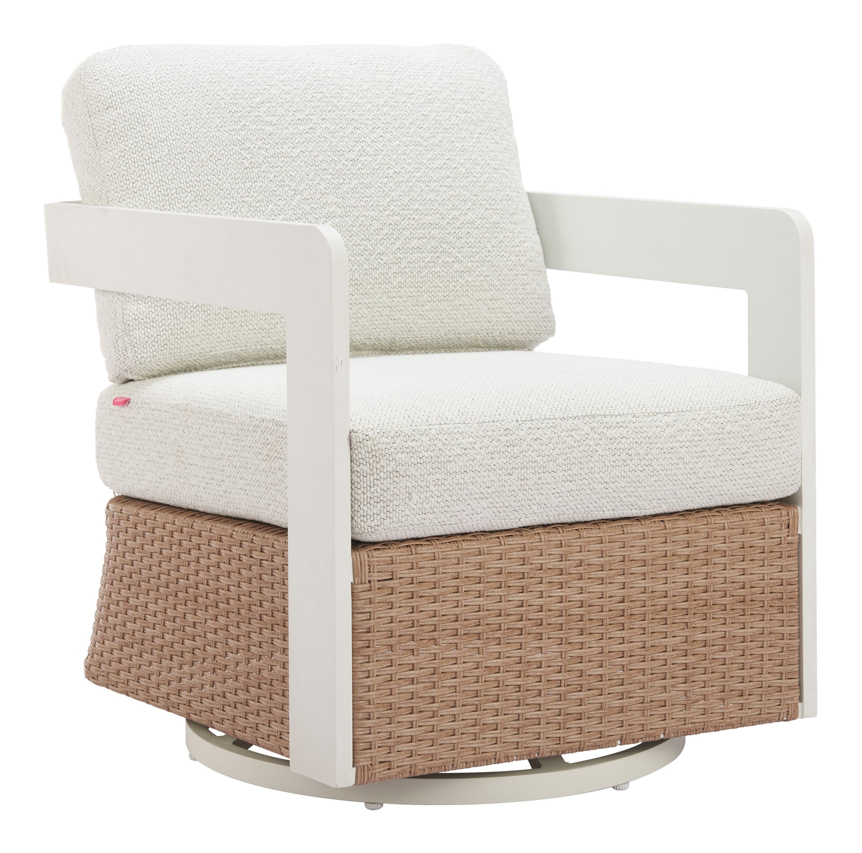 Gelo White & Brown Swivel Chair - Ornate Home