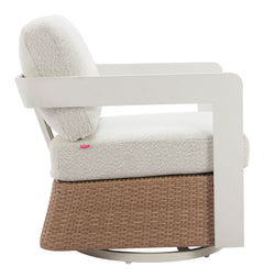 Gelo White & Brown Swivel Chair - Ornate Home