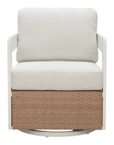 Gelo White & Brown Swivel Chair - Ornate Home