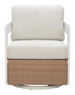 Gelo White & Brown Swivel Chair - Ornate Home