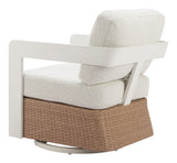 Gelo White & Brown Swivel Chair - Ornate Home
