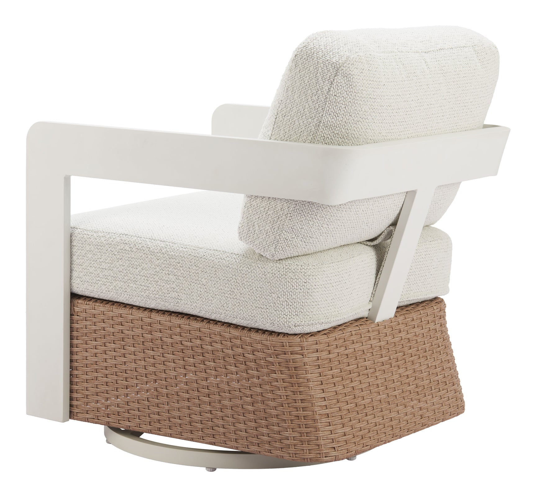 Gelo White & Brown Swivel Chair - Ornate Home
