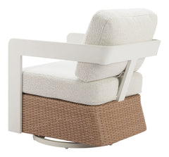 Gelo White & Brown Swivel Chair - Ornate Home