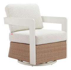 Gelo White & Brown Swivel Chair - Ornate Home