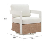 Gelo White & Brown Swivel Chair - Ornate Home