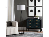 Gemma Black/Blue Three-Drawer Chest - Ornate Home