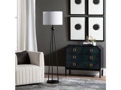 Gemma Black/Blue Three-Drawer Chest - Ornate Home