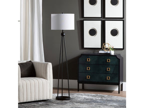 Gemma Black/Blue Three-Drawer Chest - Ornate Home