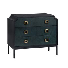 Gemma Black/Blue Three-Drawer Chest - Ornate Home