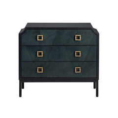 Gemma Black/Blue Three-Drawer Chest - Ornate Home