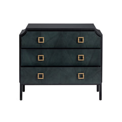 Gemma Black/Blue Three-Drawer Chest - Ornate Home