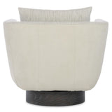 Gemma Portobello/Beige/Grey Leather-Fabric Swivel Chair - Ornate Home