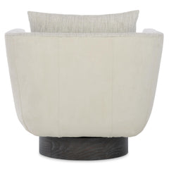 Gemma Portobello/Beige/Grey Leather-Fabric Swivel Chair - Ornate Home