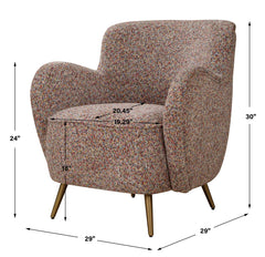 Gemstone Red Confetti Toned Accent Chair - Ornate Home