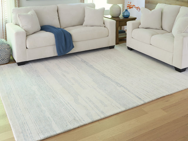 Genemost Ivory/Blue Large Rug - Ornate Home