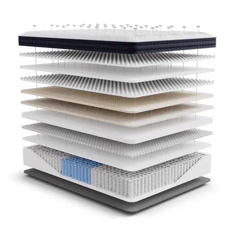 Generations Legacy 2.0 Luxe Blue/White 17" Plush Queen Mattress - Ornate Home