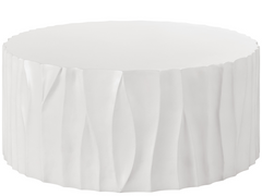 Geneva Cast Abaco White Concrete Cocktail Table - Ornate Home