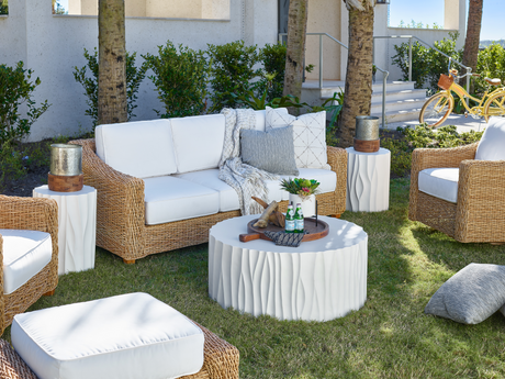 Geneva Cast Abaco White Concrete Cocktail Table - Ornate Home