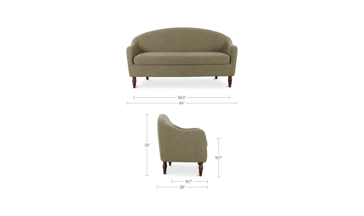 Geneva Sage Green Dining Settee - Ornate Home