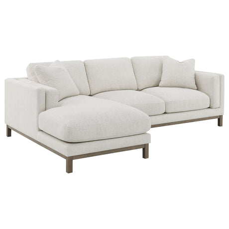 Geneva Sand Boucle Upholstered Sectional Chaise Sofa - Ornate Home