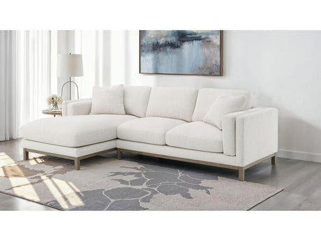 Geneva Sand Boucle Upholstered Sectional Chaise Sofa - Ornate Home