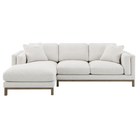 Geneva Sand Boucle Upholstered Sectional Chaise Sofa - Ornate Home