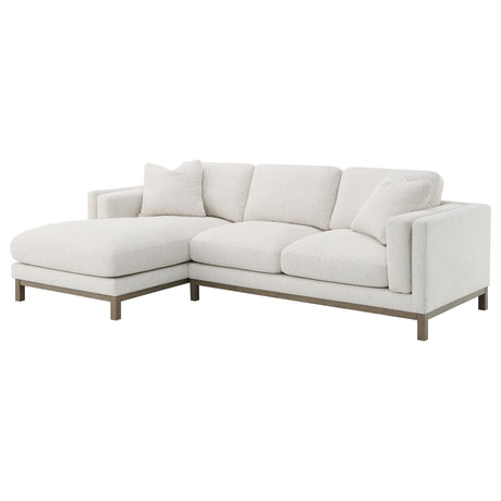 Geneva Sand Boucle Upholstered Sectional Chaise Sofa - Ornate Home