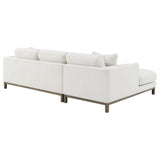 Geneva Sand Boucle Upholstered Sectional Chaise Sofa - Ornate Home