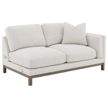Geneva Sand Boucle Upholstered Sectional Chaise Sofa - Ornate Home