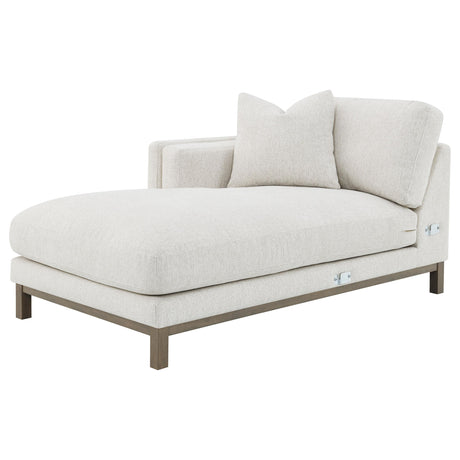 Geneva Sand Boucle Upholstered Sectional Chaise Sofa - Ornate Home