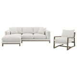 Geneva Sand Boucle Upholstered Sectional Chaise Sofa - Ornate Home