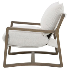 Geneva Sand Boucle Upholstered Wood Arm Accent Chair - Ornate Home
