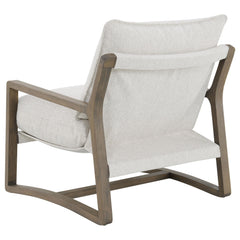Geneva Sand Boucle Upholstered Wood Arm Accent Chair - Ornate Home