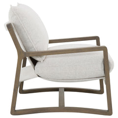 Geneva Sand Boucle Upholstered Wood Arm Accent Chair - Ornate Home