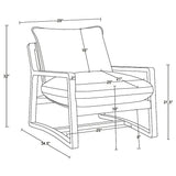 Geneva Sand Boucle Upholstered Wood Arm Accent Chair - Ornate Home