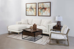 Geneva Sand Boucle Upholstered Wood Arm Accent Chair - Ornate Home