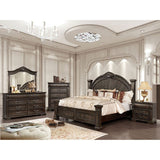 Genevieve Distressed Walnut Queen Bed - Ornate Home