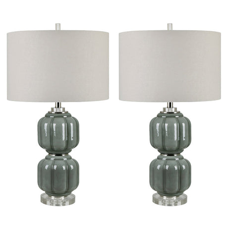 Genevieve Gray Table Lamp (Set of 2) - Ornate Home
