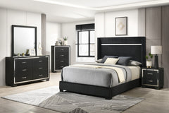 Gennro Black Nightstand - Ornate Home