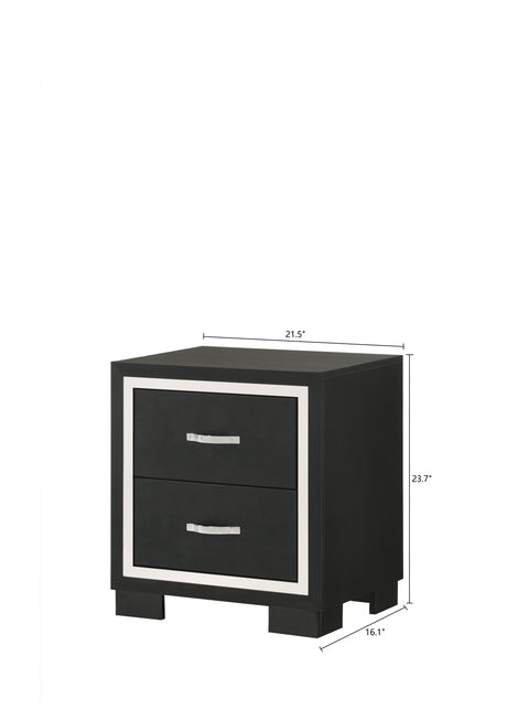 Gennro Black Nightstand - Ornate Home